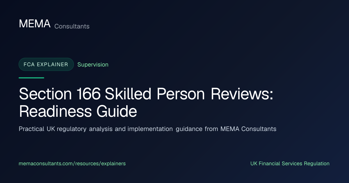 Section 166 Skilled Person Reviews: Readiness Guide | MEMA Consultants