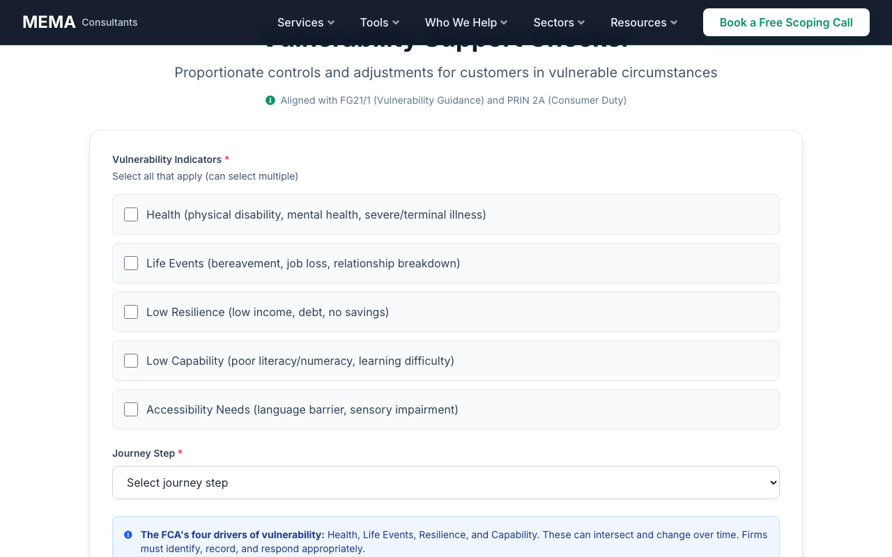 The Vulnerability Support Checker tool